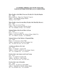 12 Parishes, Shrines and Chapel Selected for Encounters with the Local Communities