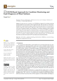 A CUSUM-Based Approach for Condition Monitoring and Fault Diagnosis of Wind Turbines