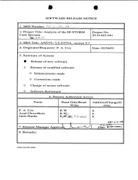 ANSYS/LS-DYNA Version 5.7" Dated January 18, 2002'