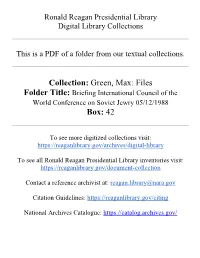 Collection: Green, Max: Files Box: 42