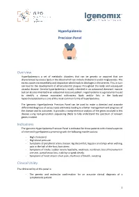 Hyperlipidemia Precision Panel Overview Indications Clinical Utility