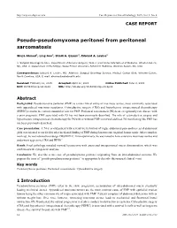 Pseudo-Pseudomyxoma Peritonei from Peritoneal Sarcomatosis