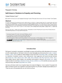 Self-Esteem's Relations to Empathy and Parenting