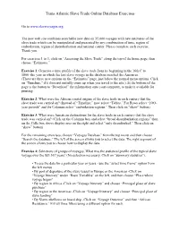 Trans Atlantic Slave Trade Online Database Exercises
