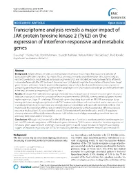 (Tyk2) on the Expression of Interferon-Responsive and Metabolic Genes