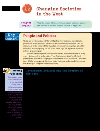 Chapter 12 – Changing Societies in the West