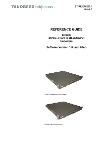 Operations Manual Tandberg EN8090 MPEG4 HD Encoder