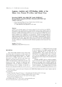 Sequence Analysis and GTP-Binding Ability of the Minor Core Protein P5 of Rice Gall Dwarf Virus