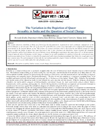 The Variation in the Depiction of Queer Sexuality in India and the Question of Social Change
