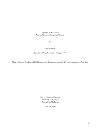 Thesis Submitted in Partial Fulfillment of the Requirements of the Degree of Master of Fine Arts
