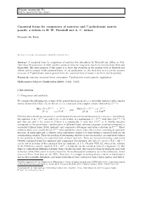 Canonical Forms for Congruence of Matrices and T -Palindromic Matrix Pencils: a Tribute to H