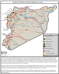 Control of Terrain in Syria: February 9, 2015