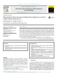 How Dangerous Is Reactive Oxygen Species Production?