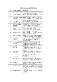 List of L-6 Vends of Dsiidc S.No Name of Shop Address 1