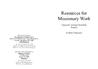 MSP Resources for Missionary Work