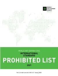 Prohibited List 2021