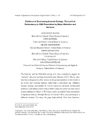 Evidence of Decreasing Internet Entropy: the Lack of Redundancy in DNS Resolution by Major Websites and Services