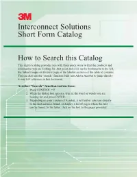 Interconnect Solutions Short Form Catalog