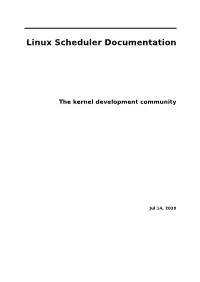 Linux Scheduler Documentation