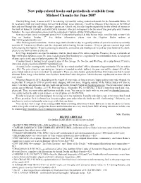 New Pulp-Related Books and Periodicals Available from Michael Chomko for June 2007