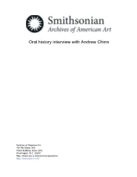 Oral History Interview with Andrew Chinn