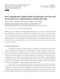 Rapid Machine Learning-Based Extraction and Measurement of Ice Wedge Polygons in Airborne Lidar Data Charles J