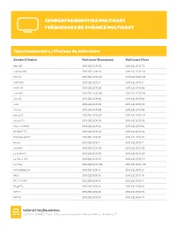 Zenderfrequenties Multicast Fréquences De Châines Multicast