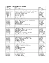 1 Article Index, Connyak Newsletters – by Author Author Title Issue Ames, Allen More on VHS Usage July 2004 Andretta, Gaeton P