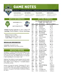 2017 Usl Schedule Matchup Preview Match Information