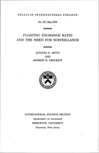 Floating Exchange Rates and the Need for Surveillance
