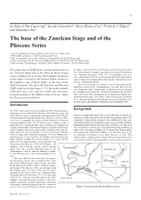 The Base of the Zanclean Stage and of the Pliocene Series