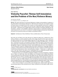 Tibetan Self-Immolation and the Problem of the Non/Violence Binary