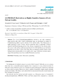 2,5-PRODAN Derivatives As Highly Sensitive Sensors of Low Solvent Acidity