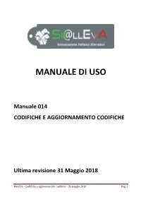 Codifiche E Aggiornamento Codifiche