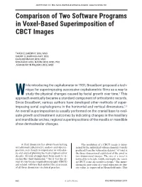 Comparison of Two Software Programs in Voxel-Based Superimposition of CBCT Images