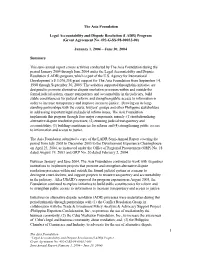 LADR) Program (Grant Agreement No. 492-G-SS-98-00032-00