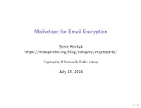 Mailvelope for Email Encryption
