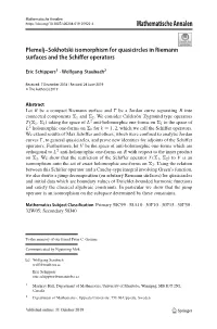 Plemelj–Sokhotski Isomorphism for Quasicircles in Riemann Surfaces and the Schiffer Operators