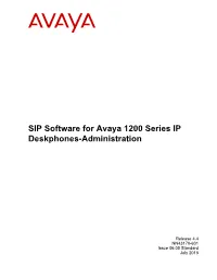 SIP Software for Avaya 1200 Series IP Deskphones-Administration