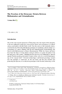 The Freedom of the Etruscans: Etruria Between Hellenization and Orientalization