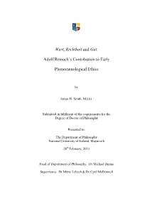 Wert, Rechtheit and Gut. Adolf Reinach's Contribution to Early