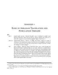 Appendix Book of Abraham Translation and Publication Timeline