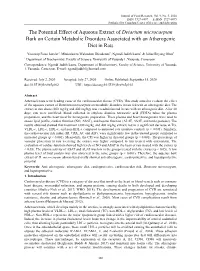 Detarium Microcarpum Bark on Certain Metabolic Disorders Associated with an Atherogenic Diet in Rats