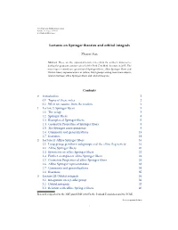 Lectures on Springer Theories and Orbital Integrals