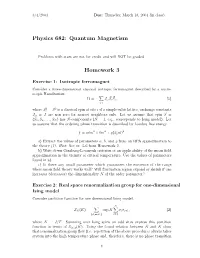 Physics 682: Quantum Magnetism Homework 3