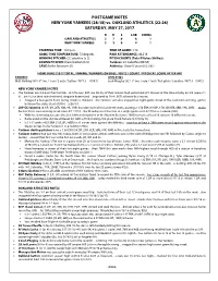 Post-Game Notes