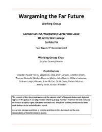 Wargaming the Far Future Working Group
