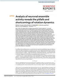 Analysis of Neuronal Ensemble Activity Reveals the Pitfalls and Shortcomings of Rotation Dynamics Mikhail A