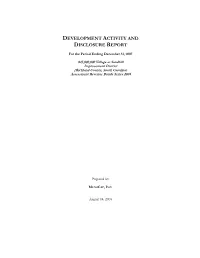 Development Activity and Disclosure Report
