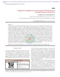 Disputed Land Rights and Conservation-Led Displacement: a Double Whammy on the Poor
